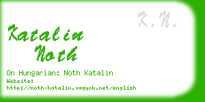 katalin noth business card
